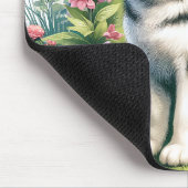 Tapis De Souris Cute Siberian Husky (Coin)