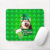 Tapis De Souris Cute Siberian Husky Chien Casquette St. Patrick's  (Avec souris)