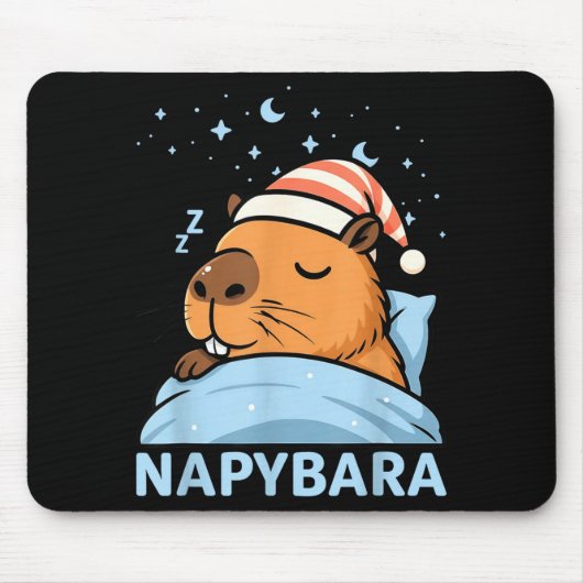 Tapis De Souris Cute Sleepy Capybara Funny Napybara Pajamas (Devant)