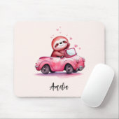 Tapis De Souris Cute Sloth Driving a Pink Convertible (Avec souris)