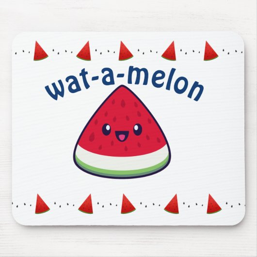 Tapis De Souris Cute Smiling Kawaii Watermelon (Devant)