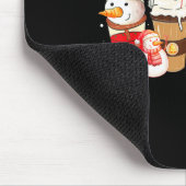 Tapis De Souris Cute Snowman Coffee Lover Latte Gingerbread Funny (Coin)
