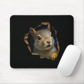 Tapis De Souris Cute Squirrel Torn Cloth 3d Graphic Premium  (Avec souris)