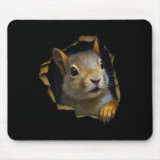 Tapis De Souris Cute Squirrel Torn Cloth 3d Graphic Premium  (Devant)