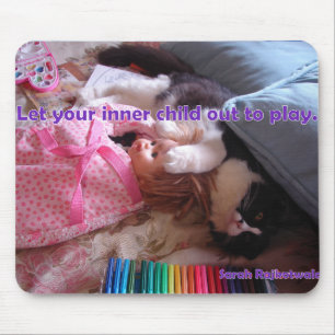 Tapis De Souris Cute Tabby Chat Chats Poupée Lecture Souris Mat Pa