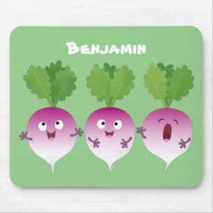 Tapis De Souris Cute turnip légumes trio chanter dessin animé