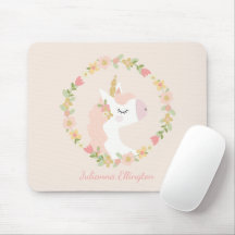 Cute Unicorn Floral Wreath Blush Pink Nom personna