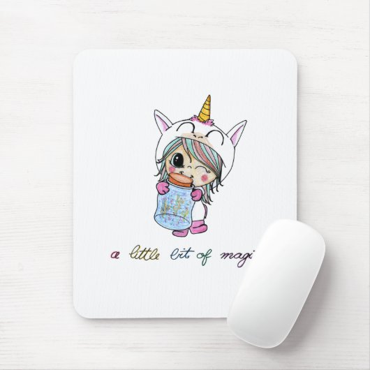 Tapis De Souris Cute Unicorn Magie (Avec souris)