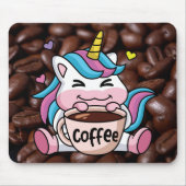 Tapis De Souris Cute Unicorne avec café (Devant)