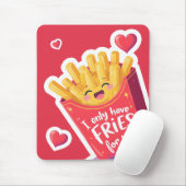 Tapis De Souris Cute Valentine French Fries Pun (Avec souris)
