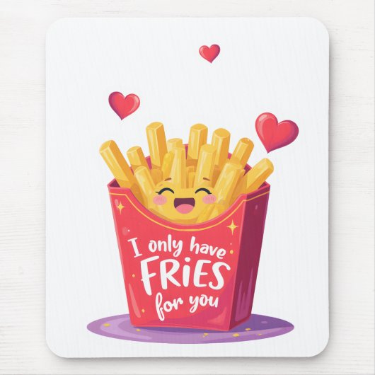 Tapis De Souris Cute Valentine French Fries Pun (Devant)