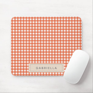 Tapis De Souris Cute Vintage orange En vichy Plaid Personnalisé