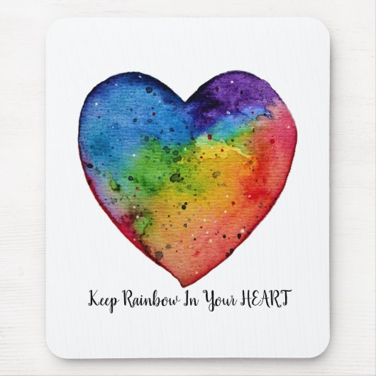 Tapis De Souris Cute Watercolor Rainbow (Devant)