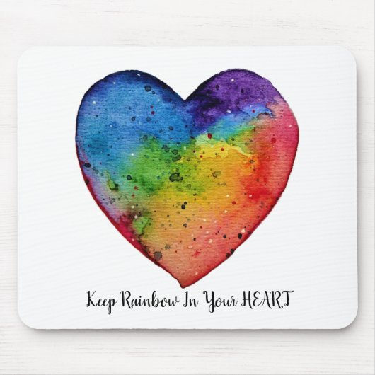 Tapis De Souris Cute Watercolor Rainbow (Devant)
