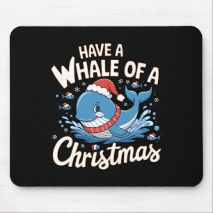 Tapis De Souris Cute Whale Père Noël Christmas Ocean Amoureux des 