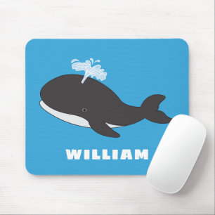 Tapis De Souris Cute Whale Personnalisé Nom Personnalisé Retour À