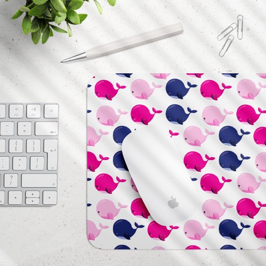 Tapis De Souris Cute Whales, Pattern of Whales, Sea Animals