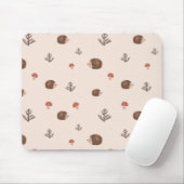 Tapis De Souris Cute Woodland Hedgehog & Mushroom Pattern (Avec souris)