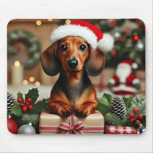 Tapis De Souris Cute Xmas Dachshund