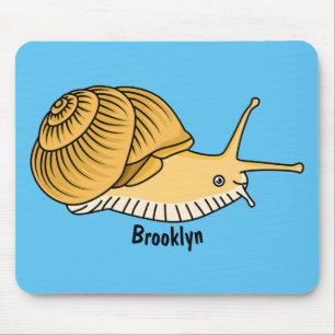 Tapis De Souris Cute yellow snail cartoon