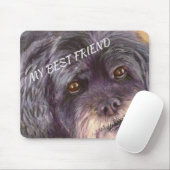 TAPIS DE SOURIS CUTIE NOIR COCK-A-POO MIX (Avec souris)