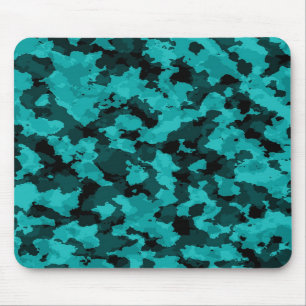 Tapis de souris cyan de camouflage