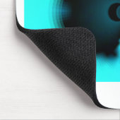 Tapis De Souris Cyan et Black Abstrait Art Print (Coin)