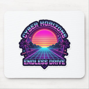 Tapis De Souris Cyber Horizons Endless Drive - Synthwave Rétro 80s