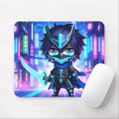 Tapis De Souris Cyber Slash - Chibi Ninja Bataille Mousepad (Avec souris)