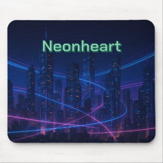 Tapis De Souris Cyber-Ville de Mousepad à la trace néon