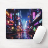 Tapis De Souris Cyberpunk City Night (Avec souris)