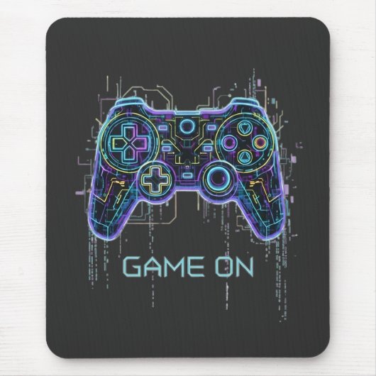 Tapis De Souris  ​Cyberpunk Gaming Controller - Neon Game On Tech  (Devant)