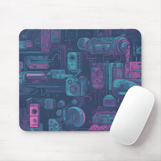 Tapis De Souris Cyberpunk motif transparent (Avec souris)