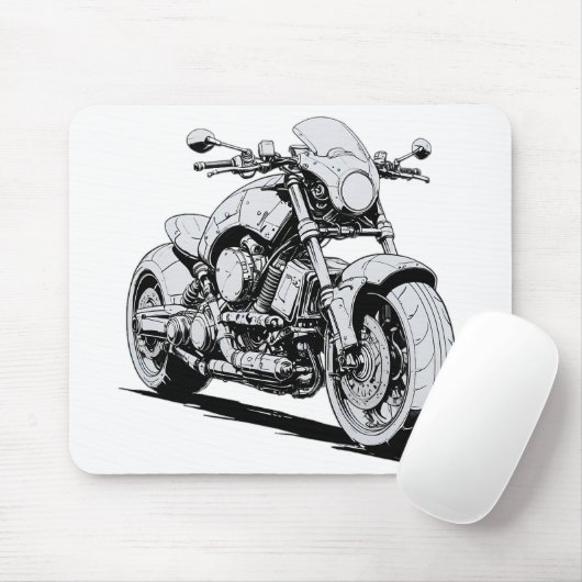 Tapis De Souris Cyberpunk Motorcycle Enk Dessin Mousepad (Avec souris)