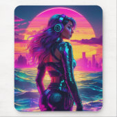 Tapis De Souris Cyberpunk Sirène Mousepad (Devant)