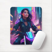 Tapis De Souris Cyberpunk Theme Girl Mousepad (Avec souris)