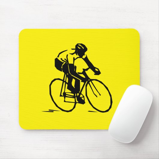 Tapis De Souris Cyclisme jaune (Avec souris)