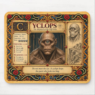 Tapis De Souris Cyclope, Art du Bestiaire Médiéval