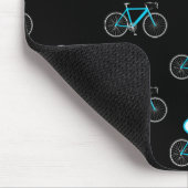 Tapis De Souris cycologue aqua vélo sur noir (Coin)