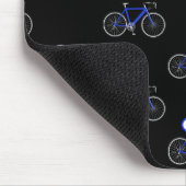 Tapis De Souris cycologue vélo bleu sur noir (Coin)