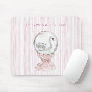 Tapis De Souris Cygne à rayures roses