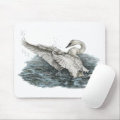 Tapis De Souris Cygne blanc sur l'eau (Avec souris)