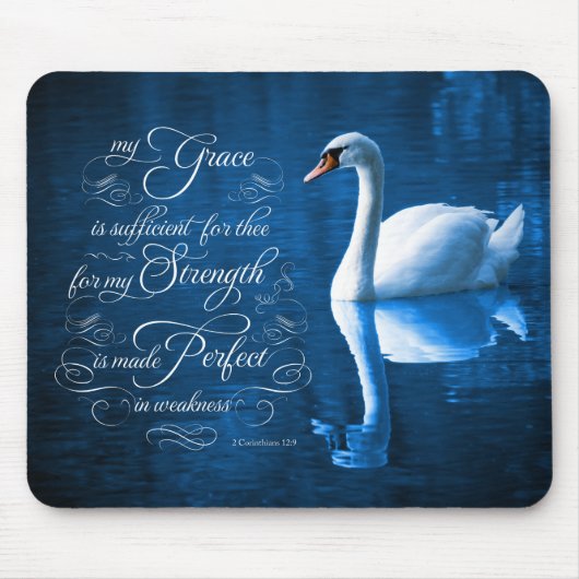 Tapis De Souris Cygne muet Mousepad de vers de bible de grâce (Devant)