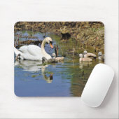 Tapis De Souris Cygnes, Cygnets, Oiseaux (Avec souris)