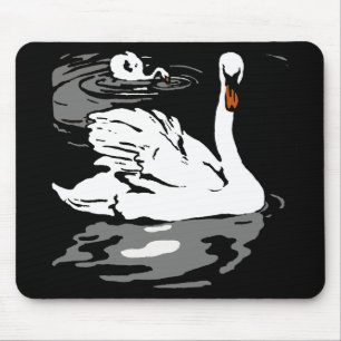Tapis De Souris Cygnes victoriens de coupe de bois Mousepad