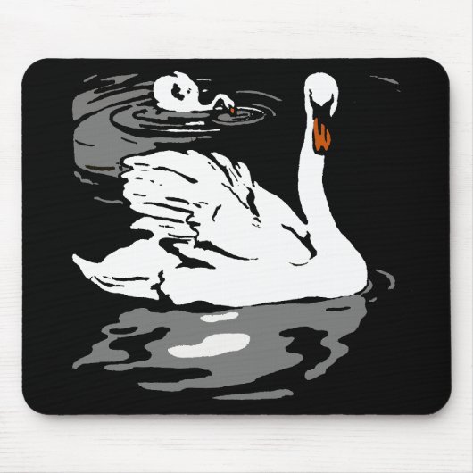 Tapis De Souris Cygnes victoriens de coupe de bois Mousepad (Devant)