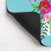 Tapis De Souris D Lettre Initiale Monogramme Floral Couleur Person (Coin)