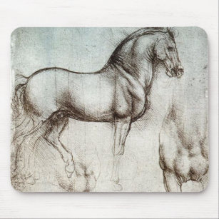 Tapis De Souris Da Vinci Étude d'un Cheval Renaissance Art