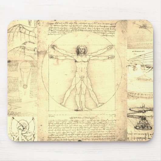 Tapis De Souris Da Vinci Vitruvian Collage (Devant)
