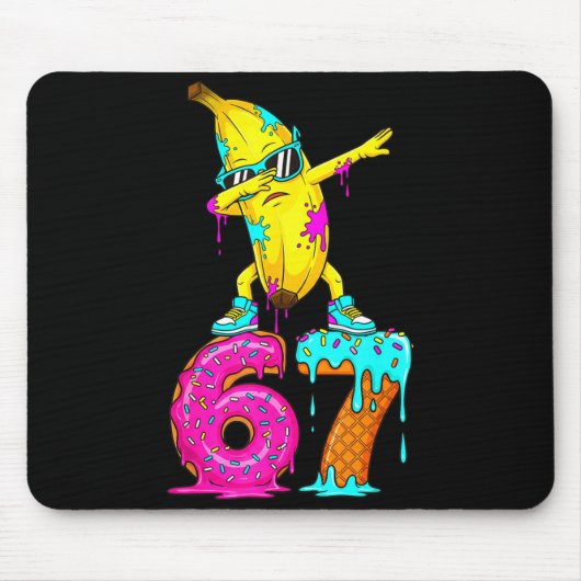 Tapis De Souris Dabbing Banana 67 Ice Cream Drip Funny Six Seven M (Devant)